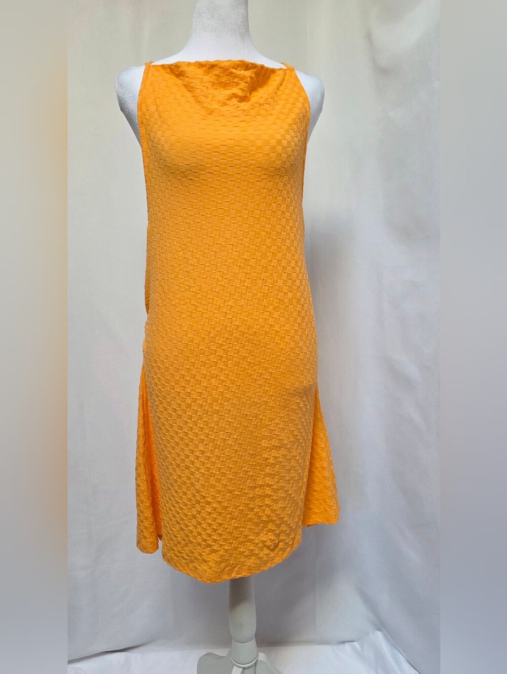 Free People FP Beach Orange Textured Open Back Mini Dress Cover Up- Size Large